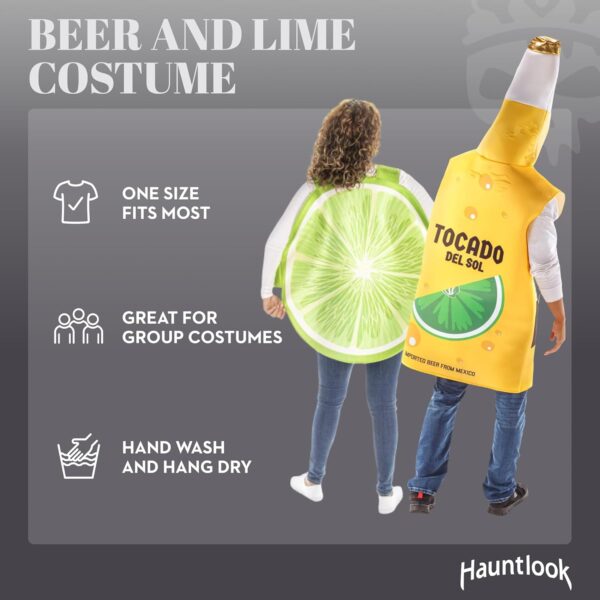 Beer & Lime Halloween Couples Costume - Funny Food Fruit Adult Bodysuit, Multicolored, One Size