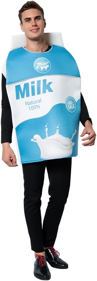 FantastCostumes Couple Milk Carton Box and Cookies Costume Halloween Food Outfit for Unisxe Adult Men Women