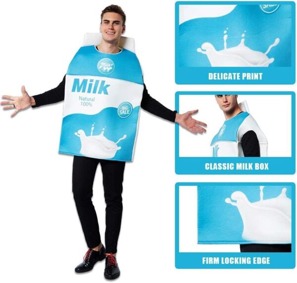 FantastCostumes Couple Milk Carton Box and Cookies Costume Halloween Food Outfit for Unisxe Adult Men Women