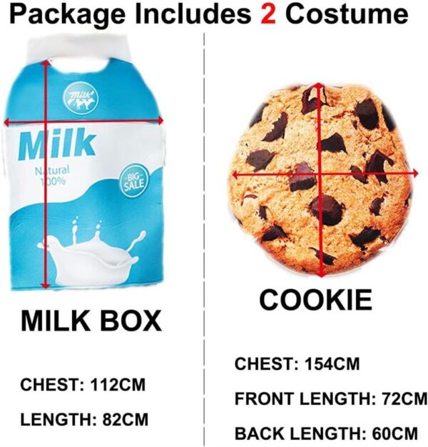 FantastCostumes Couple Milk Carton Box and Cookies Costume Halloween Food Outfit for Unisxe Adult Men Women