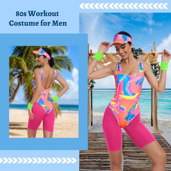 80s Workout Costume, Halloween Cosplay Couples Suit for Women, Swimwear Outfit 80s 90s Workout Costume Outfit