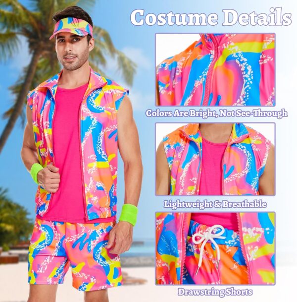 80s Workout Costume for Men, Halloween Cosplay Couples Suit Outfits, 80s 90s Men Workout Costume Outfit Set