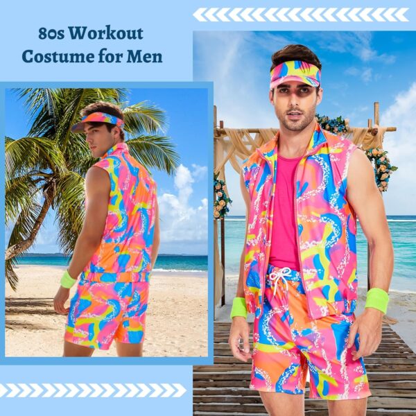 80s Workout Costume for Men, Halloween Cosplay Couples Suit Outfits, 80s 90s Men Workout Costume Outfit Set