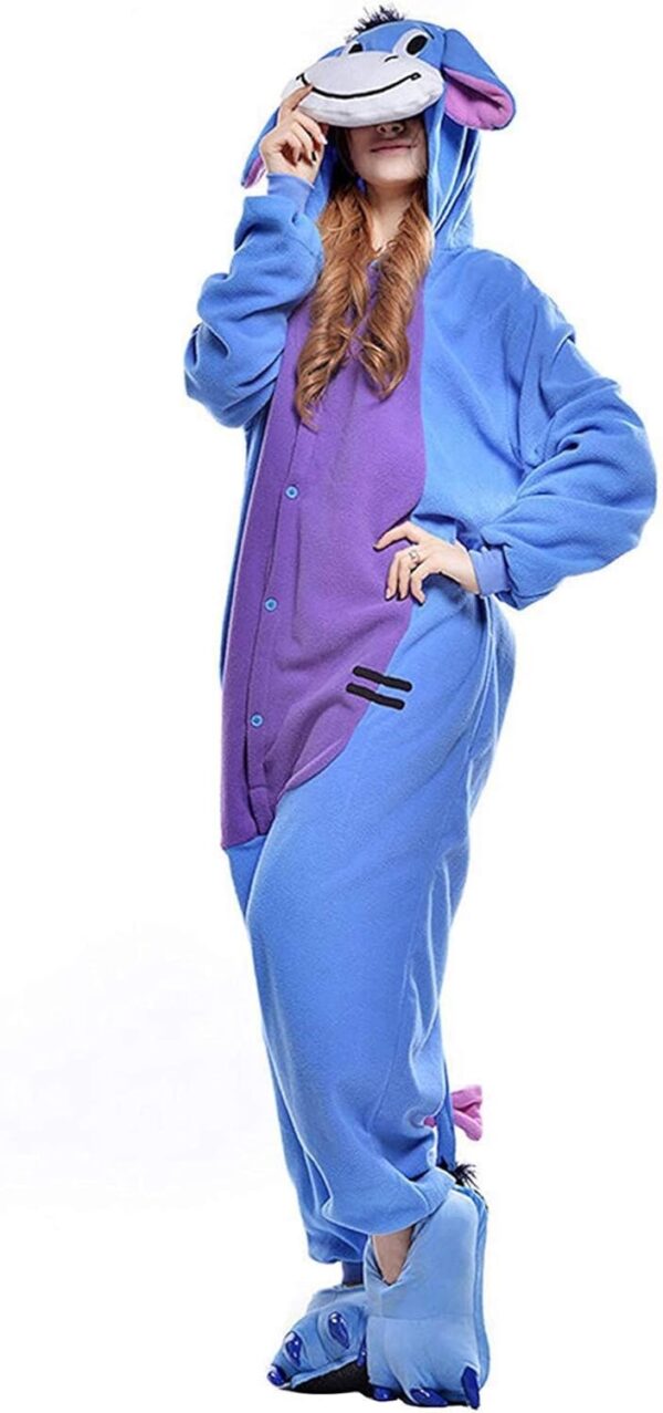 GLADCOS Blue Eeyore Onesie Costume Halloween Adulte Couples Costumes Adult Halloween Stitch Onesie Pyjamas Christmas