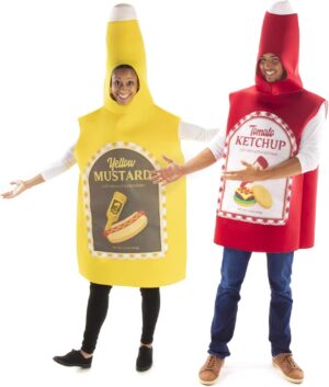 Ketchup and Mustard Couple's Costumes - Adult Funny Food Halloween Costume