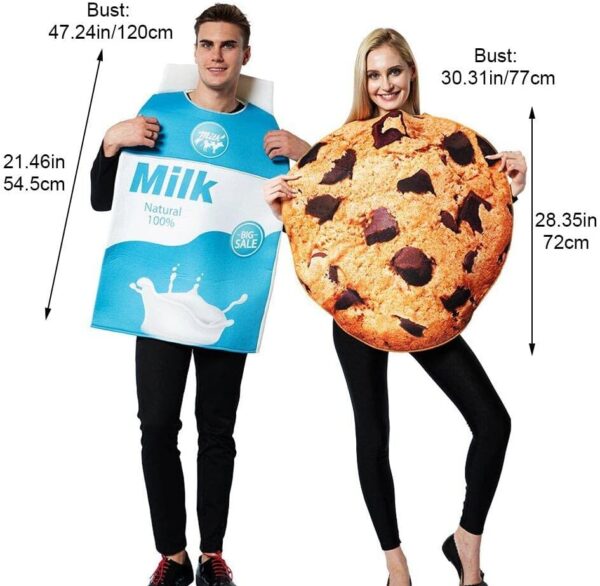 Halloween Couples Costumes - Cookies and Milk Cosplay Costume Halloween Dress Up Funny Costumes for Adult Men Women