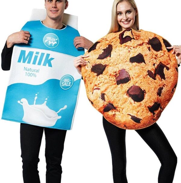 Halloween Couples Costumes - Cookies and Milk Cosplay Costume Halloween Dress Up Funny Costumes for Adult Men Women