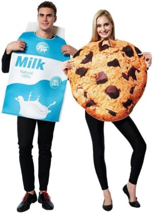 Halloween Couples Costumes - Cookies and Milk Cosplay Costume Halloween Dress Up Funny Costumes for Adult Men Women